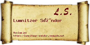 Lumnitzer Sándor névjegykártya